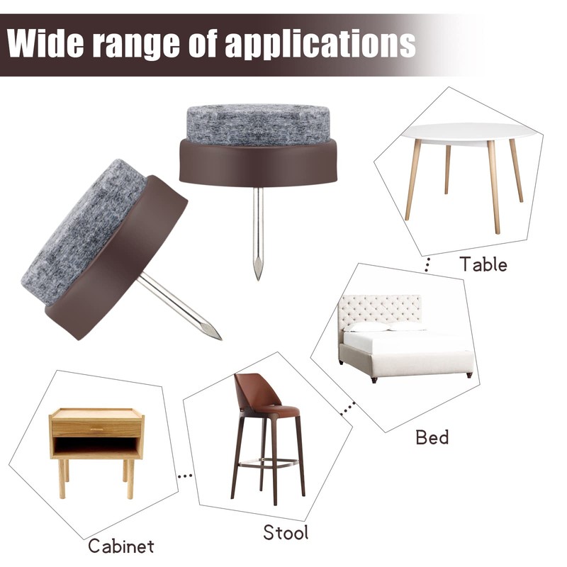 Vesaneae Pack of 50 Felt Gliders Chair 24 mm, Felt