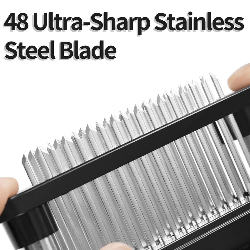 JY COOKMENT Meat Tenderizer with 48 Stainless Steel Ultra Sharp
