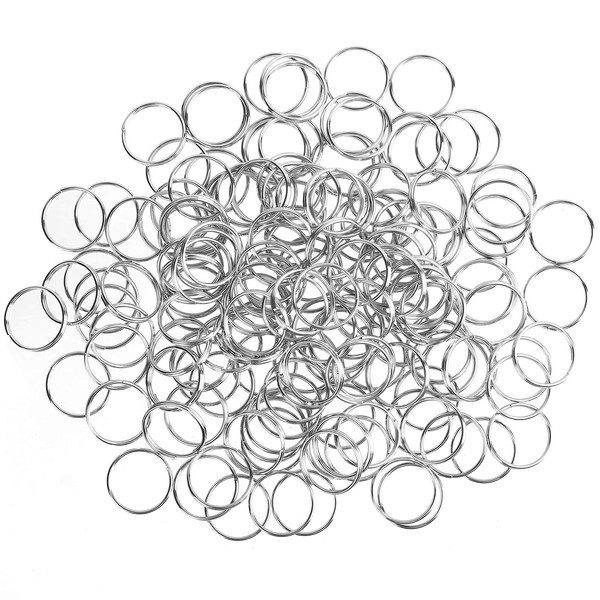 WUBOECE 300 PCS 14mm Metal Split Ring Nickel Plated Small