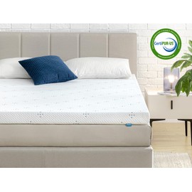 Sleepy's 3 inch Gel Memory Foam Mattress Topper | Breathable & Cooling | CertiPUR-US Certified | Pressure Relieving Comfort & Support | Twin: 3" H x 39" W x 75" D