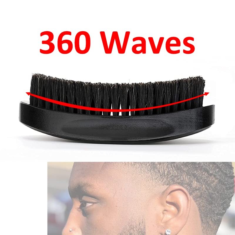 360 Curved Wave Brush For Men - Medium Hard Palm
