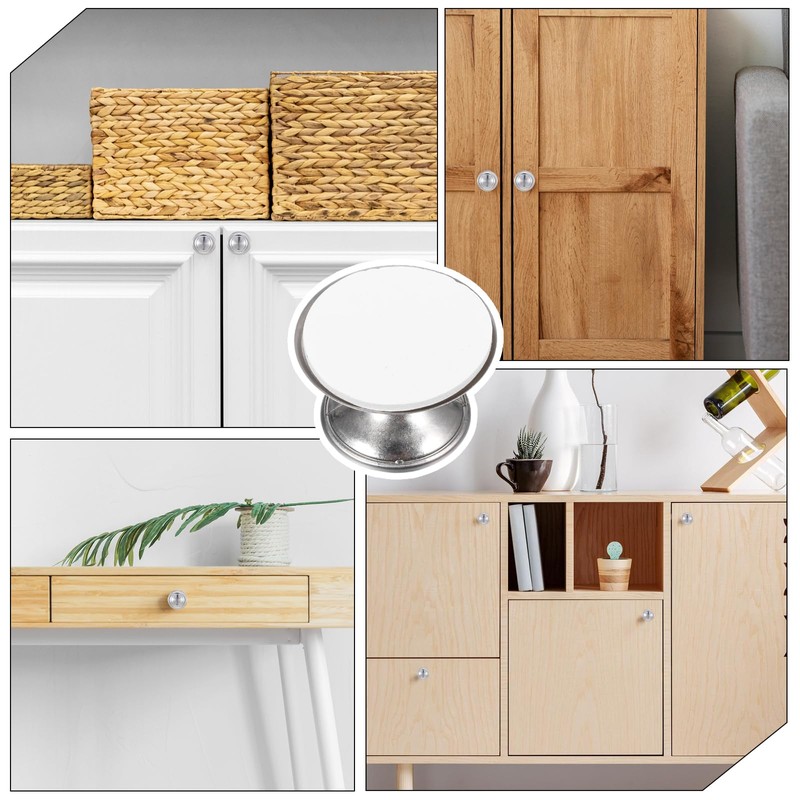 Xelsluthe 8 Pack Self-Adhesive Cabinet Knobs, No-Drill Stainless Steel Stick