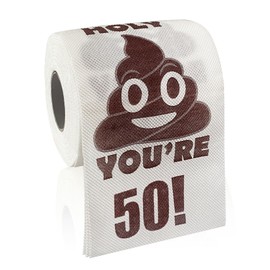 Happy 50th Birthday Decorations Gifts for Women Men Her Him, Cool 50 Year Old Birthday Gift Ideas, 3 Ply Funny Holy Prank Toilet Paper Roll Bathroom Decor, Cheer to 50 Bday Party Supplies Favors