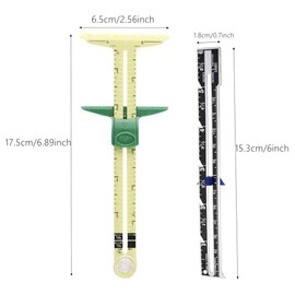 Sewing Gauge Measuring Tool Set 5-in-1 T-Shaped Sliding Gauge Ruler Fabric Quilting Ruler (4 Pieces)