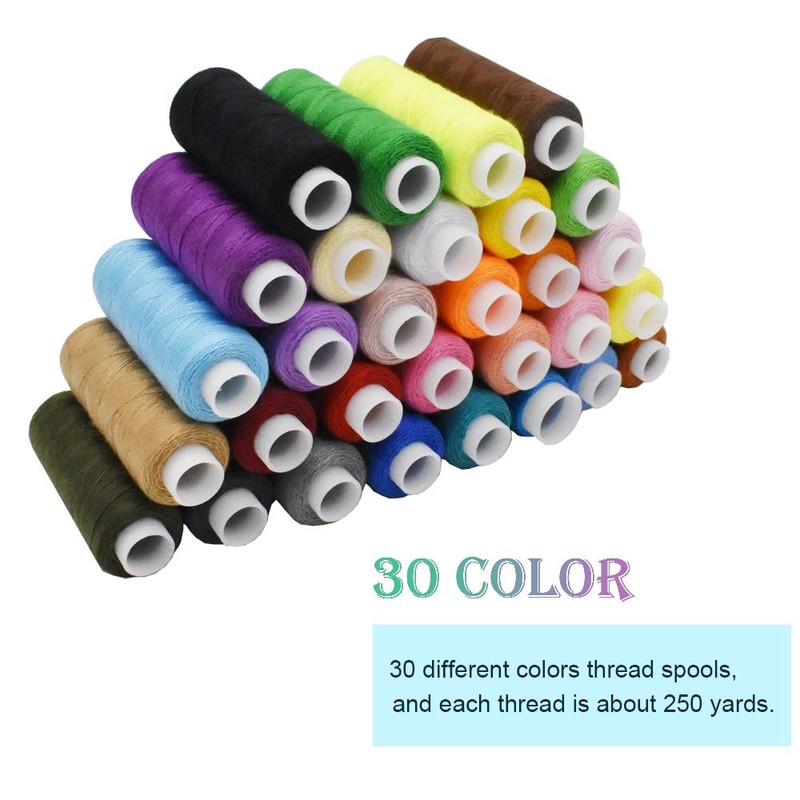 Sewing Threads Kits Polyester 30 Spool 250 Yards Per Spools