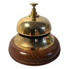 Elegant Brass Reception Desk Bell with Wooden Base – Ideal