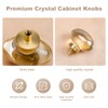 CLCTK 8 Pack Champagne Crystal Cabinet Knobs, Gold Cabinet Glass