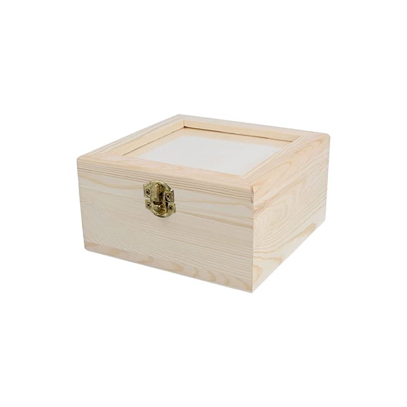 INNSPIRO Solid Pine Square Box with Plexiglass 16 x 16