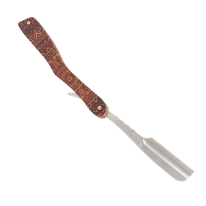 Men Manual Razor Redwood Handle Shaver Zinc Alloy Blade Straight
