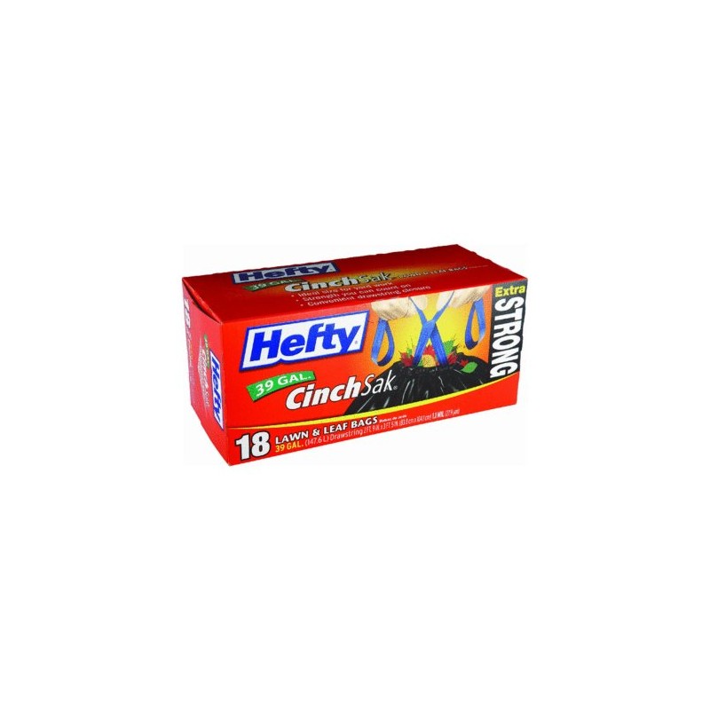 Hefty Strong Lawn and Leaf Large Garbage Bags, 39 Gallon,