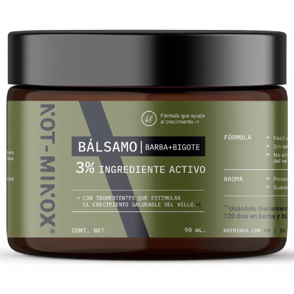 Not-Minox Balsamo Para Crecimiento Barba Bigote 3% 90ml Con Biotina
