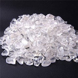 Natural Stone 500 pcs White Crystal No Hole Undrilled Irregular Chip Gemstone Beads Rock Gravel Crystal Tumble Stone Minerals gravel specimen stone Energy Decorative Stone Fish Tank stone