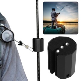 LT Easiyl 2Pcs Aluminum Alloy Lightweight Portable Lure Fishing Rod Hanger Creek Rod Clips Wearable Fishing Rod Holder Fishing Rod Clip Black