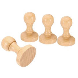 PATIKIL 40mm Stamp Wood Round Handle, 4 Pack Wooden Knobs Stamp Mounts Drawer Pulls for Stamp Making DIY Crafting Scrapbooking, Brown