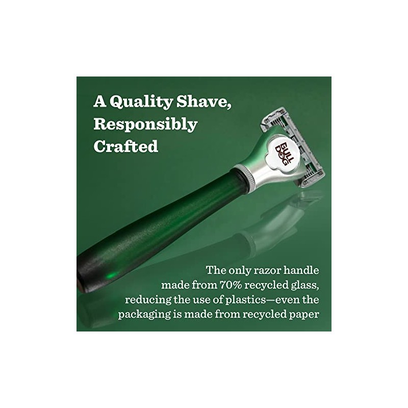 Bulldog Mens Skincare and Grooming Original Recycled Glass Handle Razor