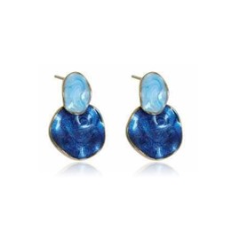 Blue Earrings Light Blue Circle Stud Earrings for Women Vintage Dangle Sparkly Jewelry Small Dainty Cute Gifts for Women Trendy