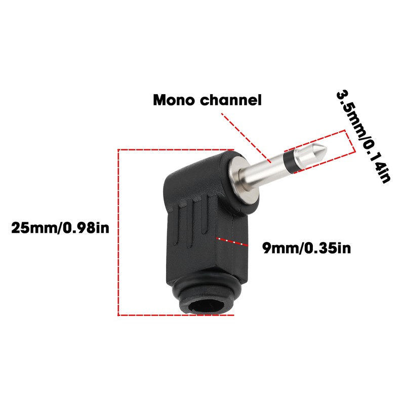 Create idea 4 x 3.5mm Mono Jack Plug 90 Degree