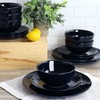 Elama Luna 18 Piece Porcelain Dinnerware Set (Dark Blue), Service