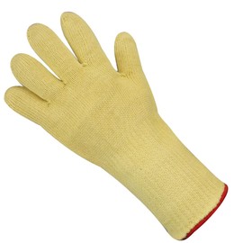 BrightGlow Heat Resistant Aramid Gloves up to 500 °C – Protects the Wrist – Aramid Yarn Fabric – Heat Protection Gloves – Work Gloves – Short 26 cm – Pack of 1