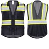 ProtectX Hi-Visibility Solid Front Mesh Back Safety Vest with 6