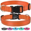 Reflective Dog Collar with Buckle Adjustable Safety Nylon Collars for