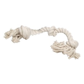 Boss Pet 03780 White Cotton Rope with Knotted Ends Dog Toy Tug