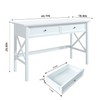 White Computer Desk with 2 Drawers, Modern Makeup Vanity Desk