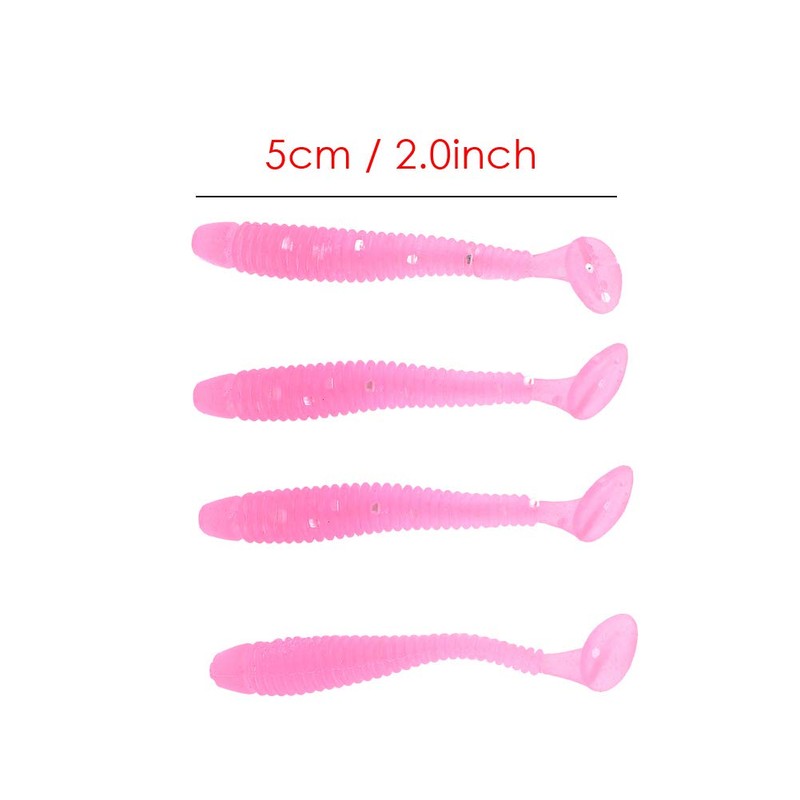 soft plastic grub,50pcs Soft Fishing Lures Baits Set, 5cm Plastic