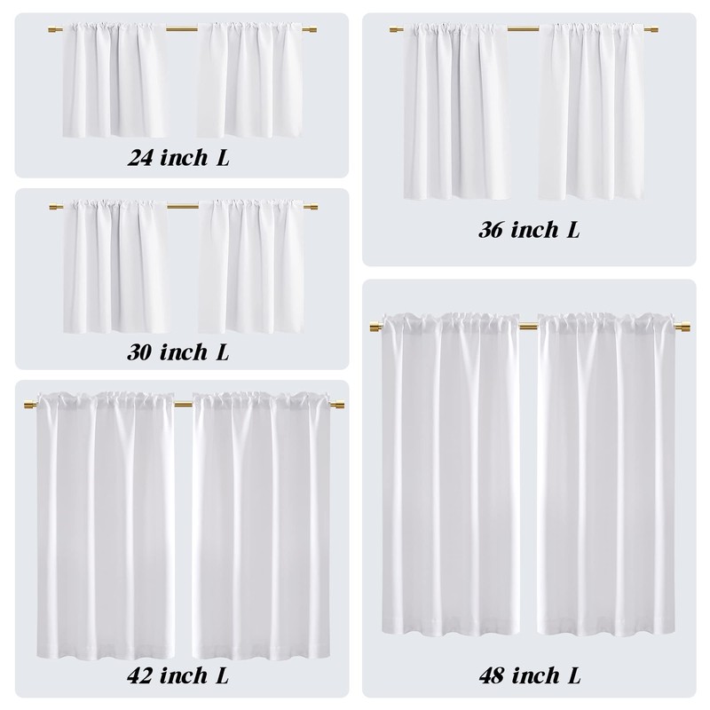 PANELSBURG Short Curtains for Windows Kitchen Living Room Half Length