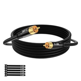 Subwoofer Cable RCA to RCA Audio Cable 6FT, Digital Coaxial Audio Cable, Premium S/PDIF RCA Cord for Home Theater, HDTV, Subwoofer, Hi-Fi System, Amplifier, 22AWG Tinned Copper, Double Shielded