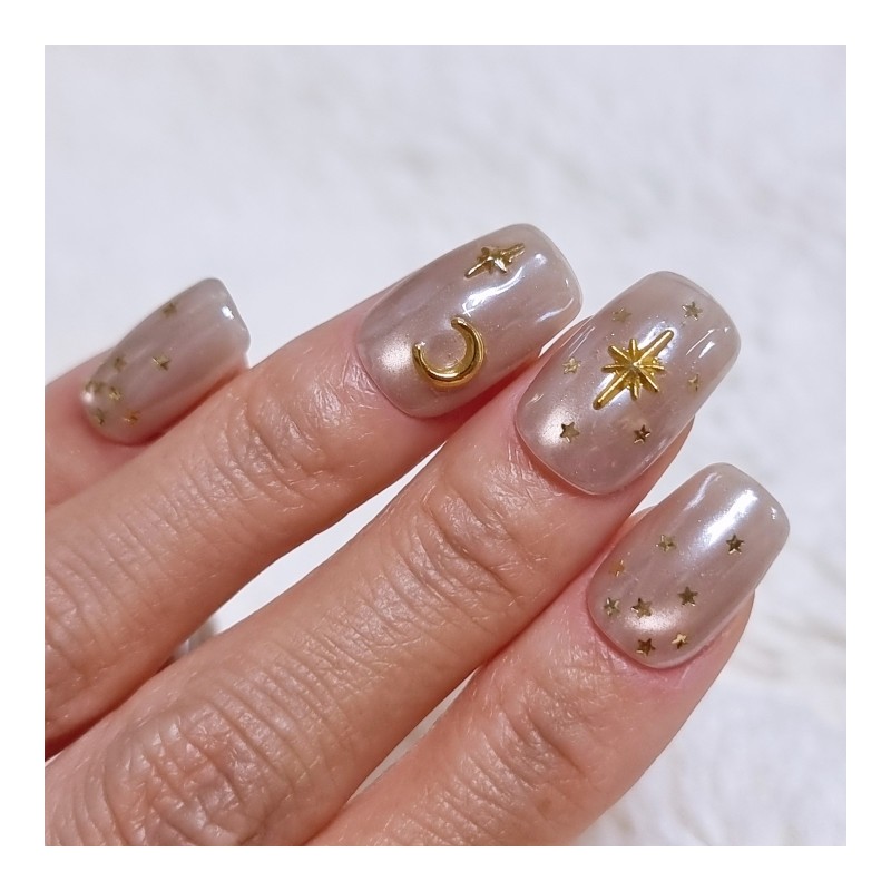 Glaze Night Handmade Nail Tips Magnetic Powder Nails - Long