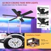 Mpayel Ceiling Fans with Lights- 52" RGB Low Profile Indoor