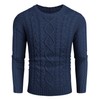 Runcati Men's Chunky Knit Cable Knit Pullover Autumn Winter Crew