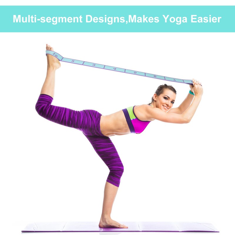 Abeillo Stretching Strap with Loops, Elastic Yoga Straps for Stretching