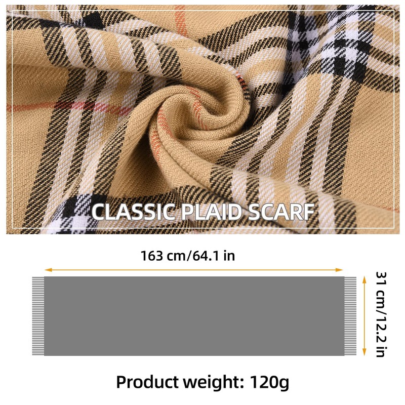 UMIPUBO Men's Scarves Classic Cashmere Wool Touch like Scarf Plaid