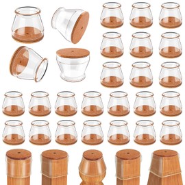 Ansible 24 Piezas Protectores para Patas de sillas, Silicona Antideslizantes para Muebles，Protección el Suelos Duros，Almohadilla de Fieltro，Pequeño (Ajuste 23-33mm)