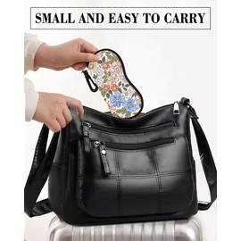 NUGGHU Sunglasses Soft Case, Ultra Light Portable Neoprene Zipper Eyeglass Case, Travel Pouch with Belt Clip for Men Women, Retro Boho Flowers