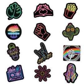 RGBEE Trend Aufkleber 50 Stücke, Wasserfeste Vinyl Sticker Set für Laptop, Koffer, Helm, Motorrad, Skateboard, Snowboard, Auto, Fahrrad, Computer, Graffiti Neon Sticker