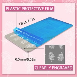 PH PandaHall 3pcs Flower Nail Stamp Plates Small Bouquet Nail Art Stencils Nail Picture Plates Stainless Steel Flower Nail Stamp Plate Set for Women DIY Print Nail Salon Design 12 x 6 cm