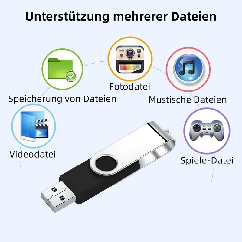 JEVDES USB Stick 16 GB, Pack of 10 Memory Sticks,
