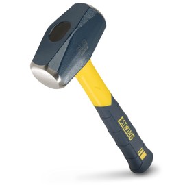 ESTWING Sure Strike Drilling/Crack Hammer - 3-Pound USA Made Sledge with Fiberglass Handle & No-Slip Cushion Grip - MRF3LB