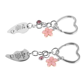Alipis 1 Pair Key Chain Keychain Accessories for Women Heart Charms Cute Keychains for Car Keys Matching Couples Stuff Couples Keychain Heart Bag Charm Matching Keychain Stainless Steel
