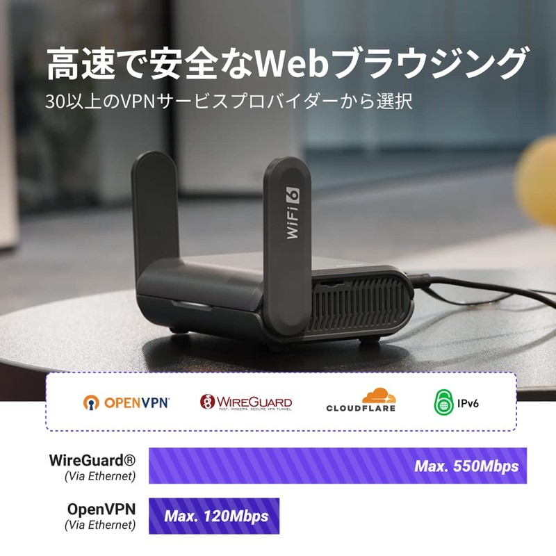 GL.iNet GL-AXT1800(Slate AX) WiFi Router WiFi6 Wireless LAN VPN Travel