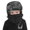 Winter Trapper Hat Windproof Ushanka Earflap Hat Detachable Face Cover