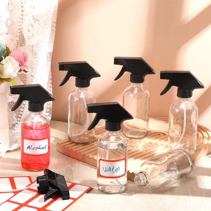 Norme 24 Pcs Glass Spray Bottles with Funnels and Labels