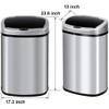 Hudada 13 Gallon Kitchen Trash Can Automatic Stainless Steel Garbage