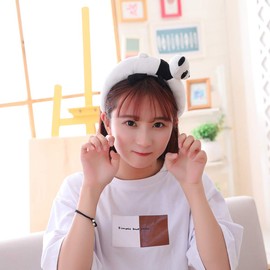 Edostree Animal Fluffy Headband Hairband Hair Decoration Costume Accessory Unisex Free Size DWFD-01 (Panda)