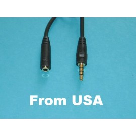 Unbranded 3 Pack 1 ft 3.5mm (1/8") Stereo TRRS 4-Pole Male to Female 12 inch Cable NY USA