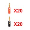 UP to 40Pcs Black Red Connector 4mm Gold Plated Banana