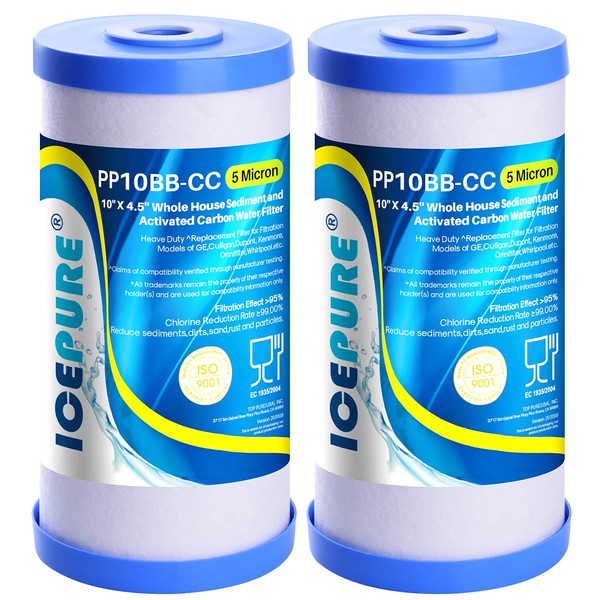 ICEPURE 5 Micron 10" x 4.5" Whole House Water Filter